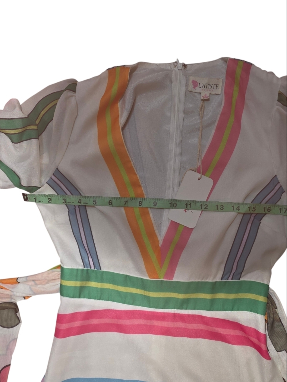 L'ATISTE White Dress with Pink Accent - Picture 7 of 12